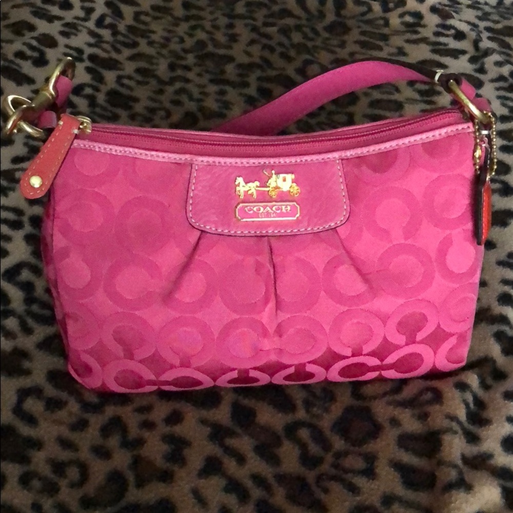 Small hot pink Coach purse